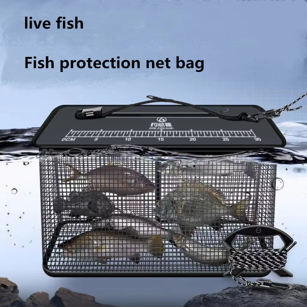 Landing Net Telescopic - Cestino Galleggiante per Pesci, Secchio Pieghevole